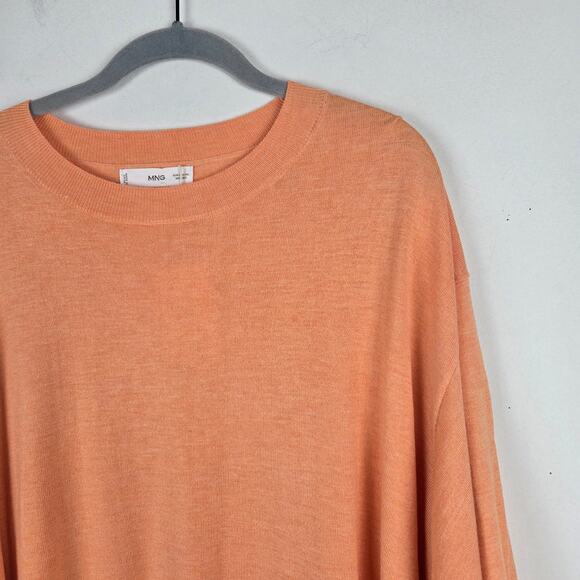 Mango MNG Orange Fine Knit Oversized Tee Shirt Plus Size‎ 3X Casual NEW - Picture 3 of 9
